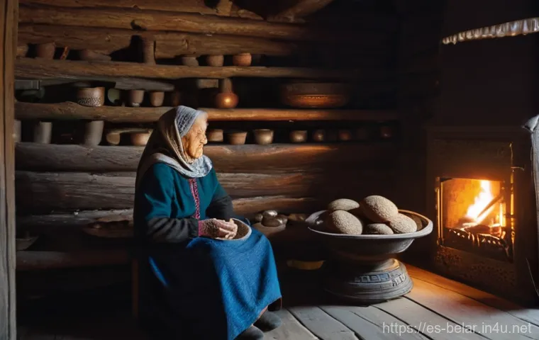 벨라루스의 미신과 속설 - **Prompt Title: The Benevolent Domovoy's Hearth**
    **Description:** A warm and inviting interior ...