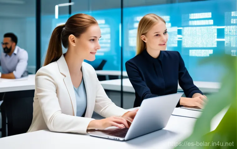 벨라루스에서 사업 시작하기 - **Prompt 1: Futuristic Collaborative Workspace**
    A bright, modern, open-plan office space bathed...