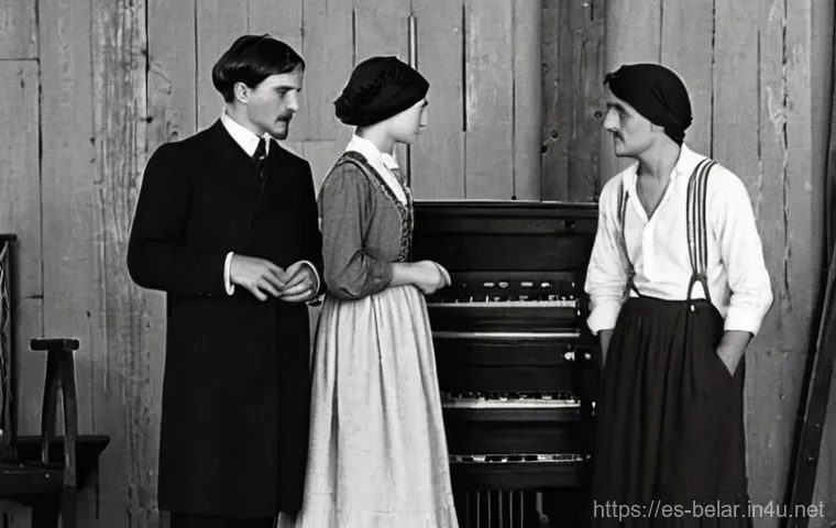 벨라루스 영화 및 드라마 산업 - **Prompt 1: Early Belarusian Filmmaking at Belarusfilm Studio**
    "A vintage-style, sepia-toned ph...