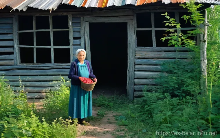 체르노빌 원전 사고와 벨라루스 - **Prompt 1: The Resilient Elder in an Abandoned Belarusian Village**
    A wide shot of an elderly B...